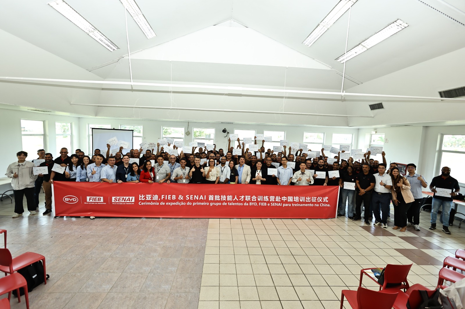 BYD Auto do Brasil envia primeiros colaboradores formados pelo Senai Camaçari para troca de experiências na China